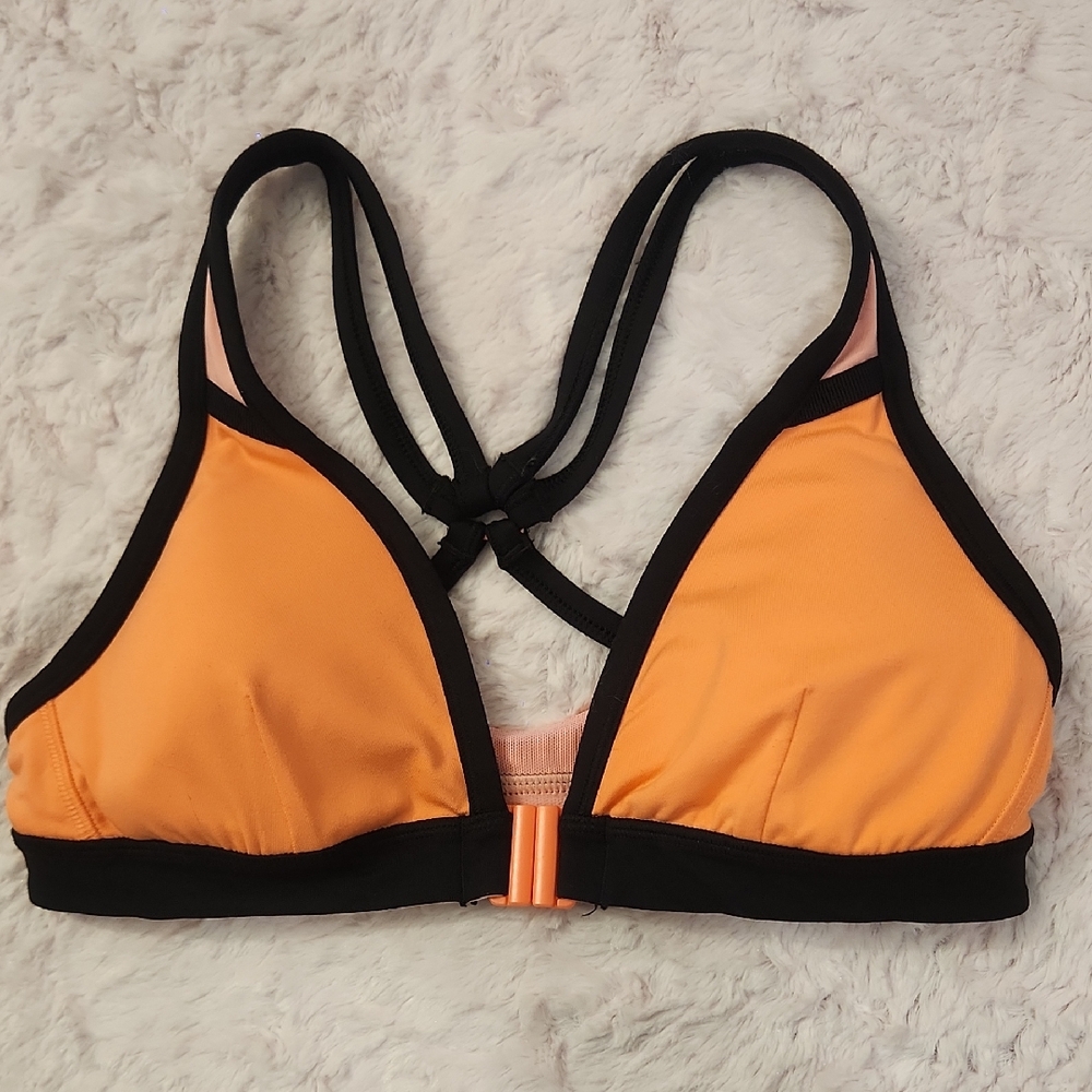 Lululemon Athletica Vibrant Orange and Black Sports Bra